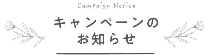Campaign Notice キャンペーンのお知らせ